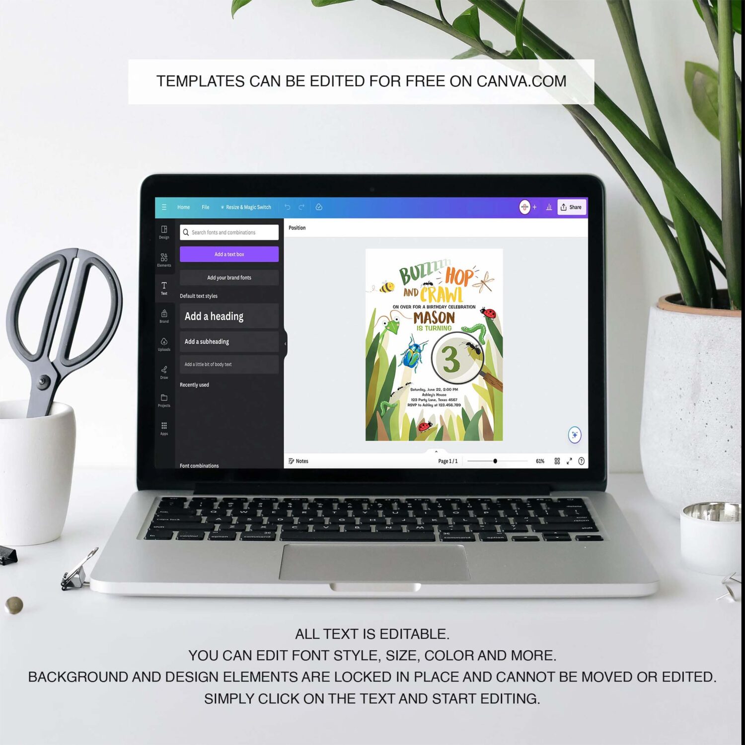 Editable bug birthday invitation insect party bugging outdoor bug hunt bugs boy download printable invitation template digital corjl 0090 3