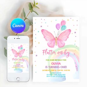 Butterfly Invitation, Butterfly Birthday Invitation