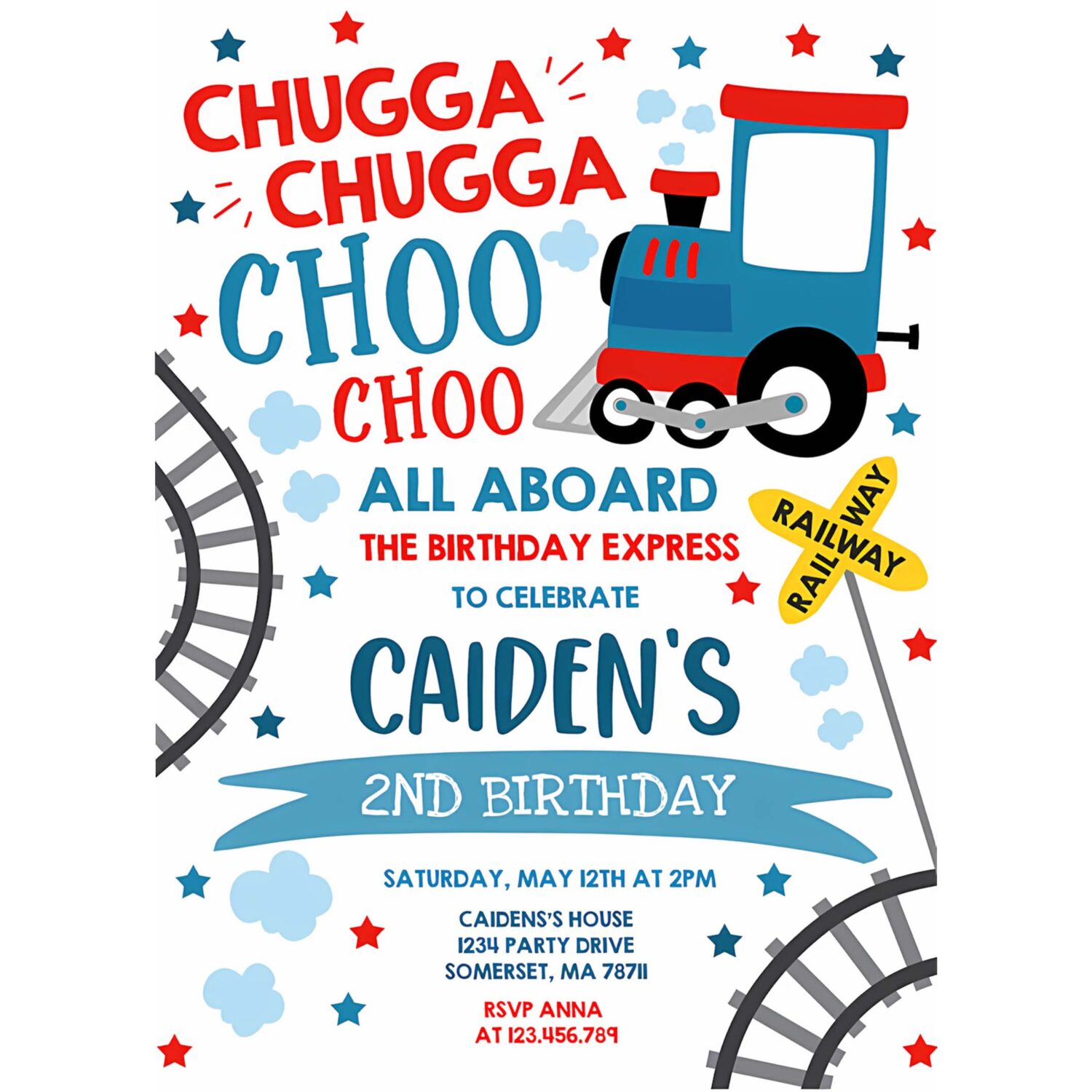 Editable chugga chugga choo choo train birthday invitation chugga chugga choo choo party choo choo train party 4