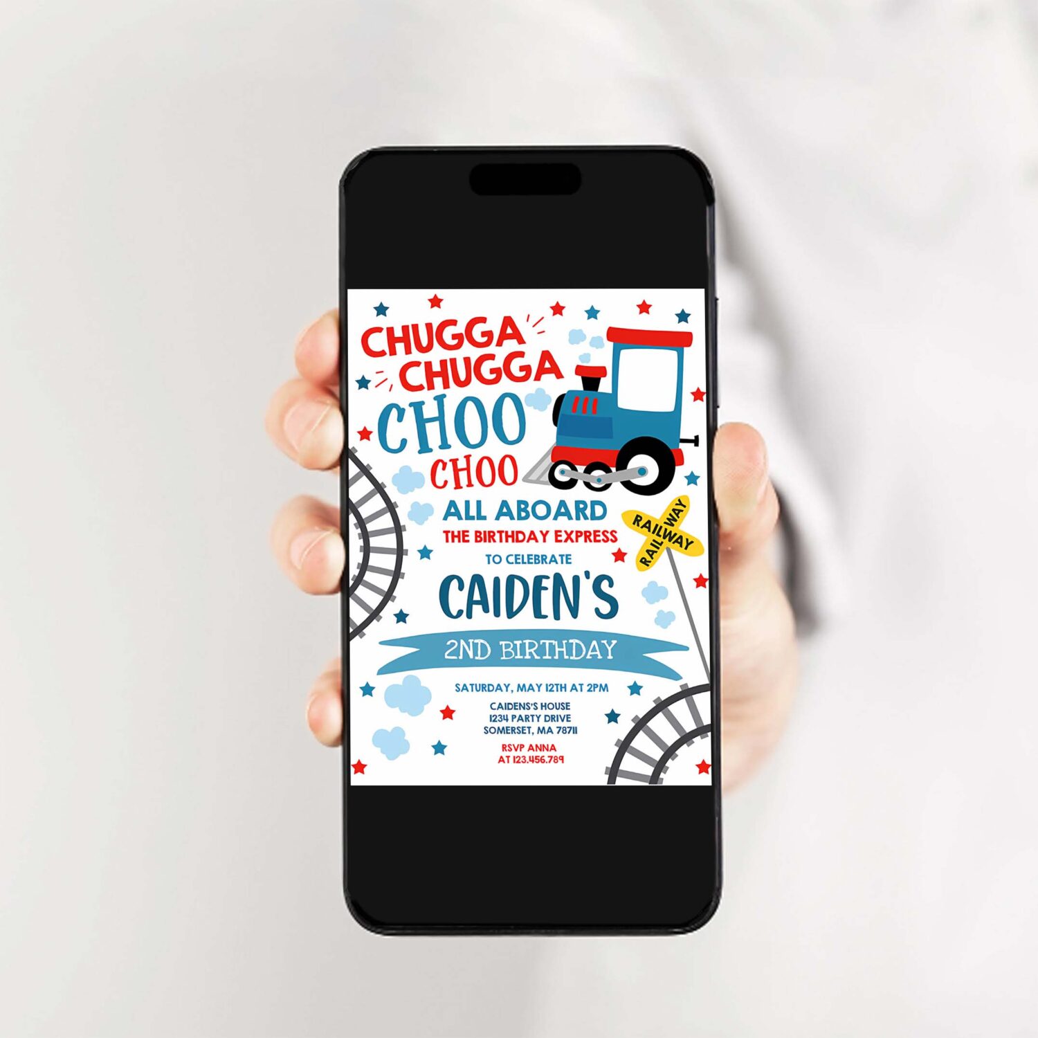 Editable chugga chugga choo choo train birthday invitation chugga chugga choo choo party choo choo train party invite instant download tc 2