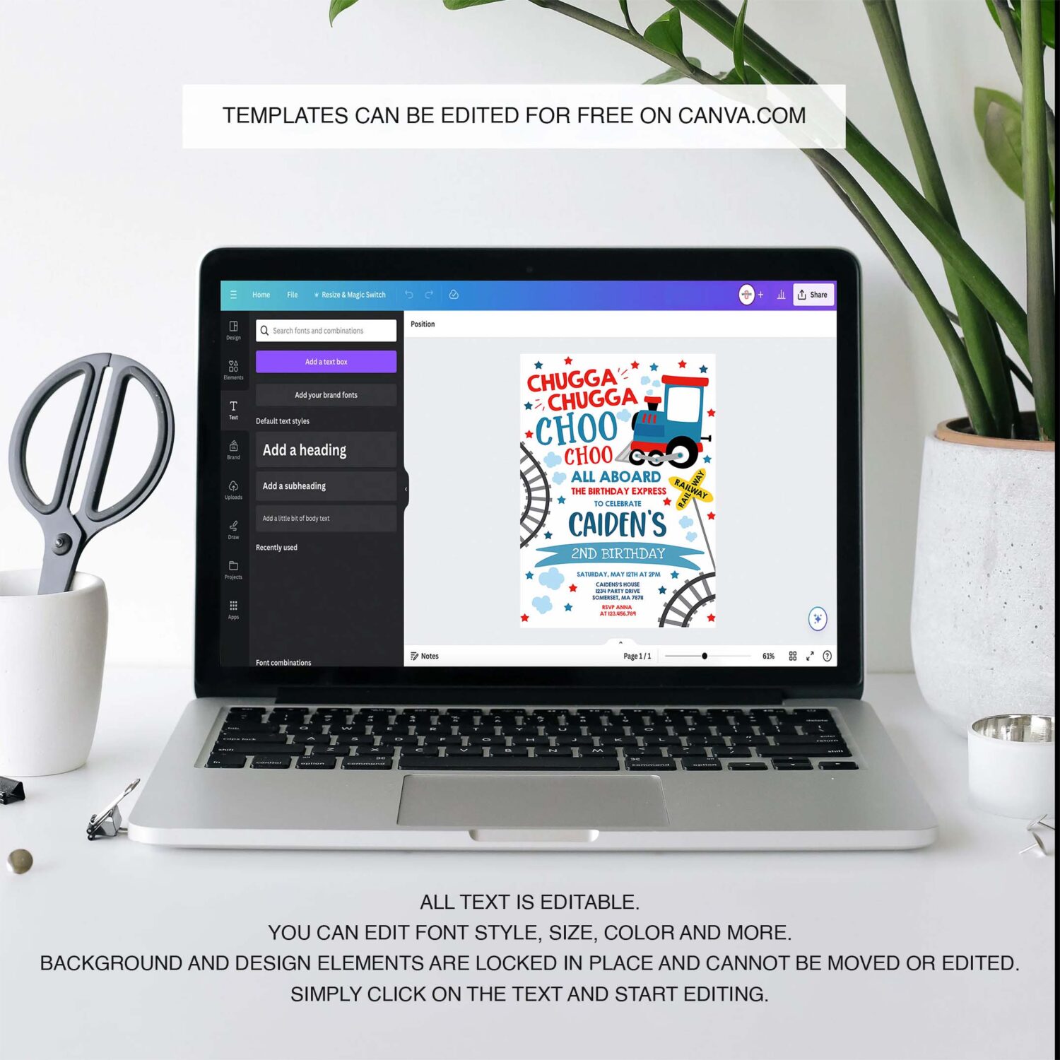 Editable chugga chugga choo choo train birthday invitation chugga chugga choo choo party choo choo train party invite instant download tc 3