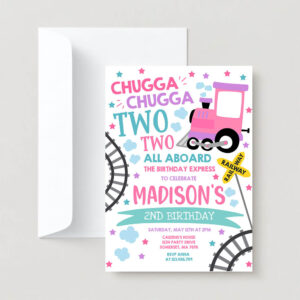 Editable chugga chugga two two train birthday invite chugga chugga choo choo party two two train party invite instant download tc 2