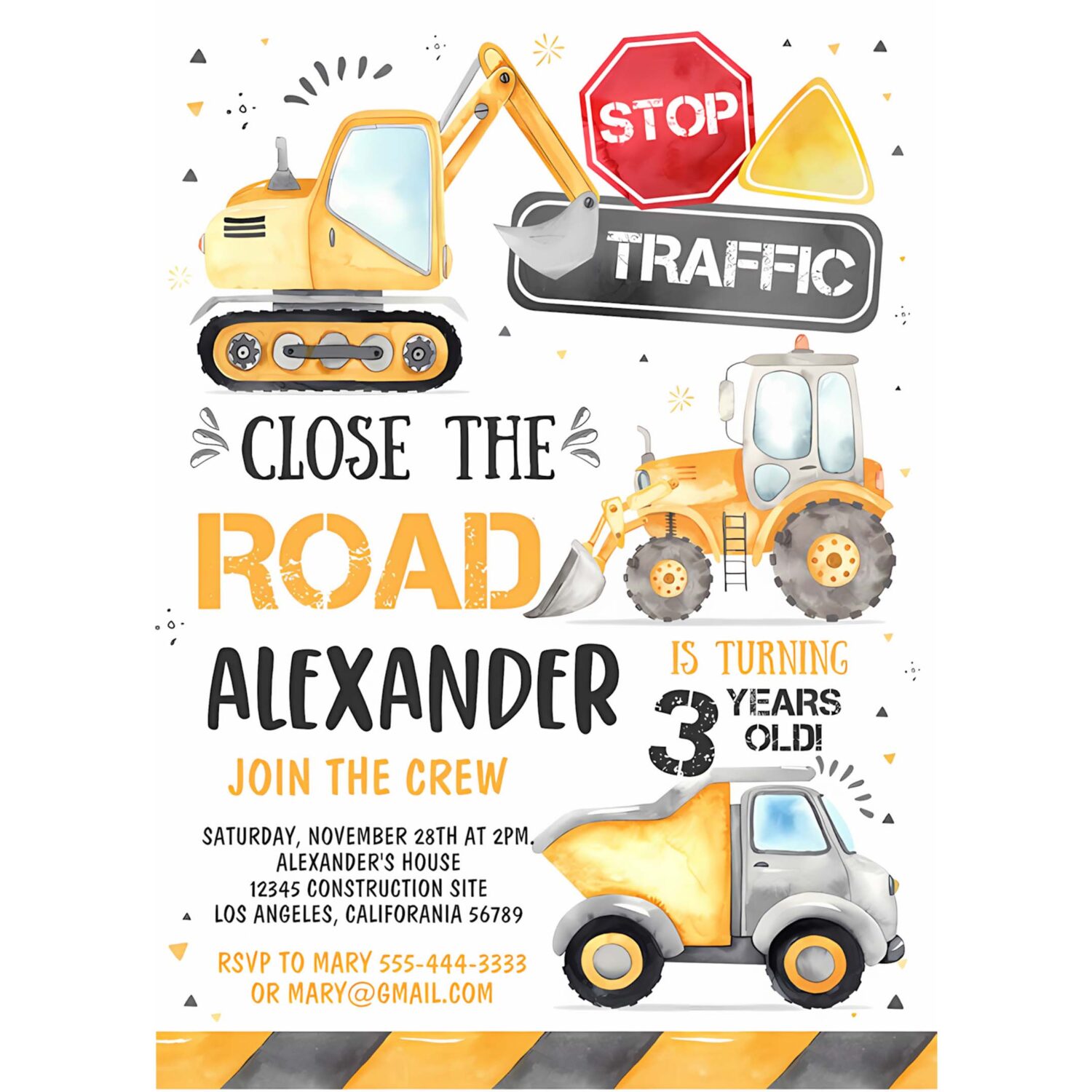 Editable construction invitation construction birthday invitations dump truck party invite printable 4