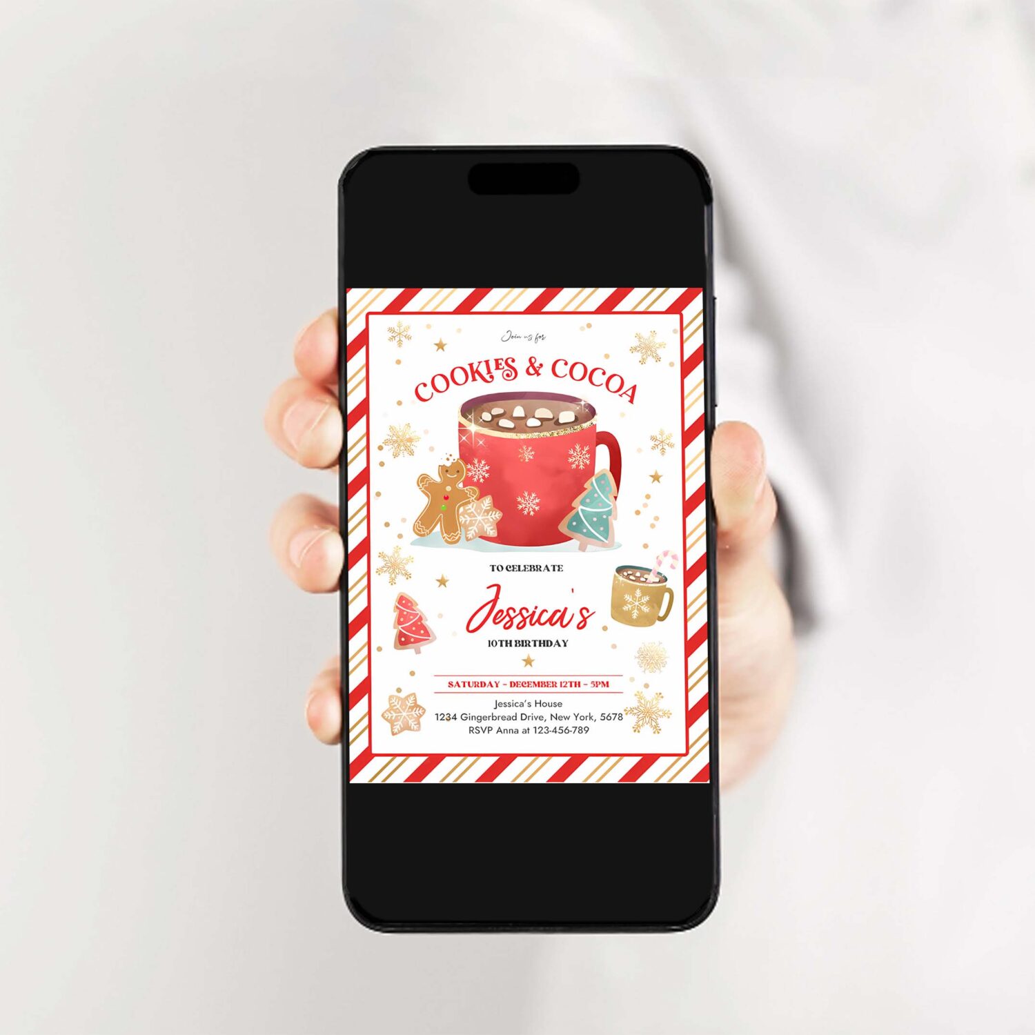 Editable cookies and cocoa birthday invitation cookies cocoa invitation hot chocolate party cookie party holiday party instant download cf 2