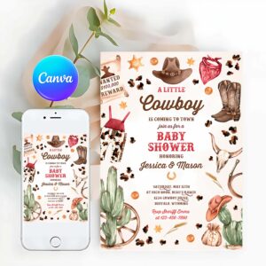 Cowboy Invitation, Cowboy Baby Shower Invitation