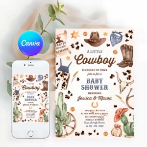 Cowboy Invitation, Cowboy Baby Shower Invitation