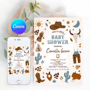 Cowboy Invitation, Cowboy Baby Shower Invitation