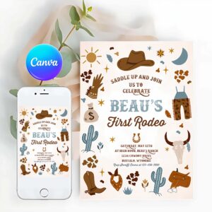Cowboy Invitation, Cowboy Birthday Party Invitation