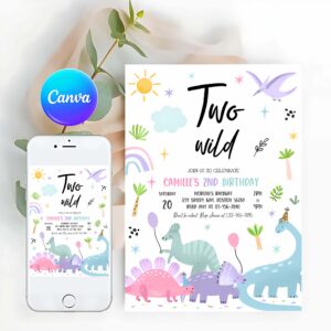 Dinosaur Invitation, Dinosaur Birthday Party Invitation