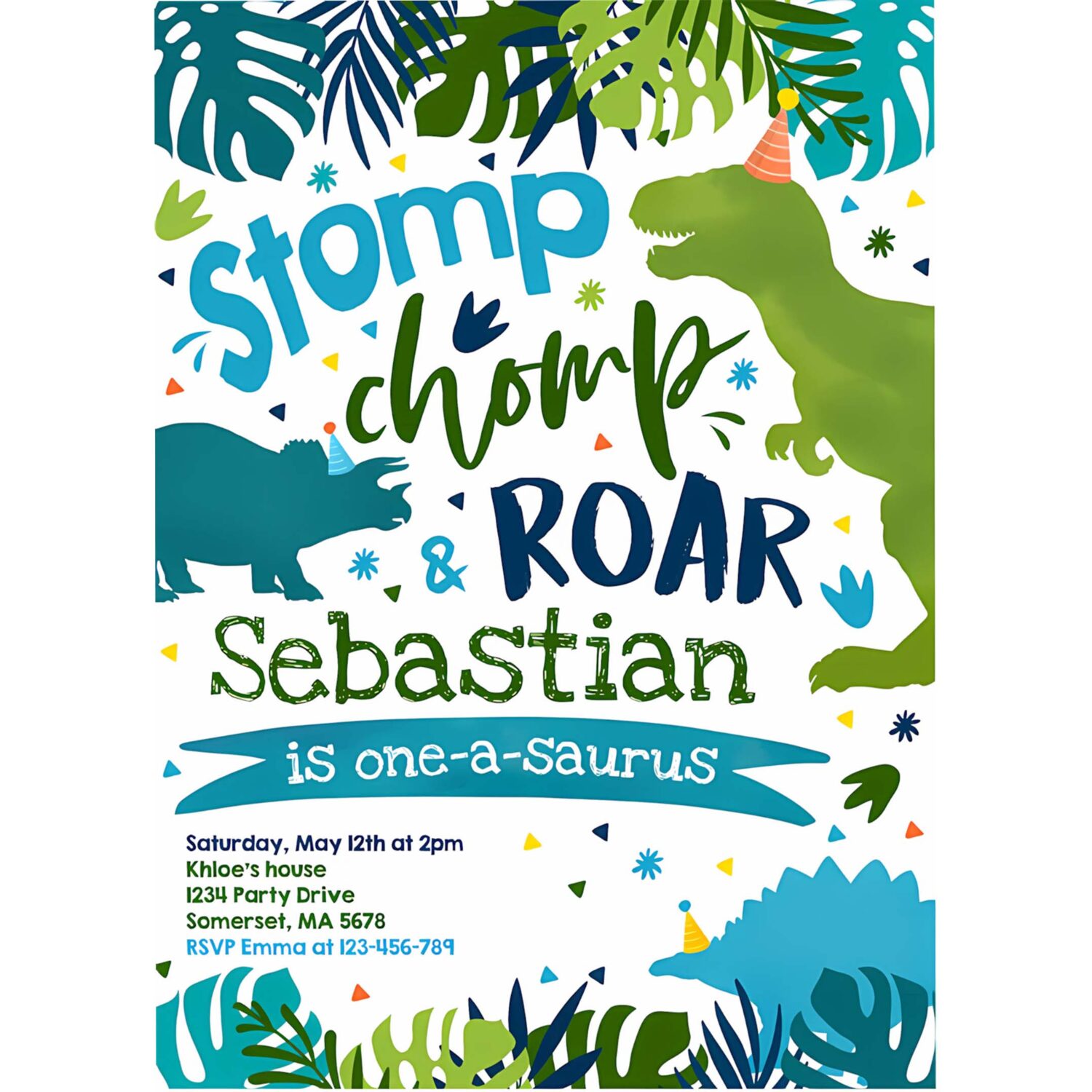 Editable dinosaur one a saurus 1st birthday invitation dinosaur boy t rex prehistoric 1st birthday party 4