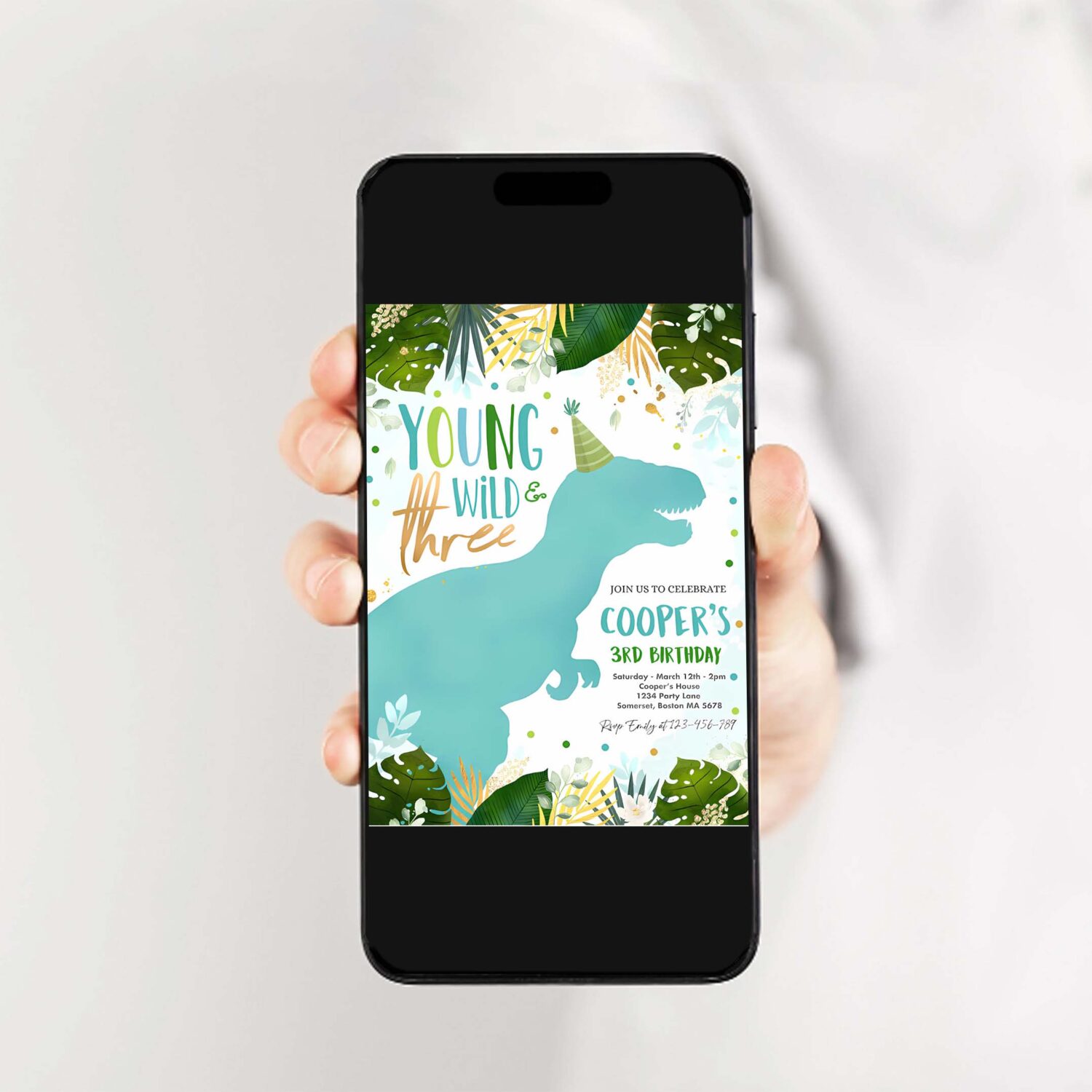 Editable dinosaur young wild and three birthday invitation dinosaur wild three 3rd birthday t rex dino mite 2