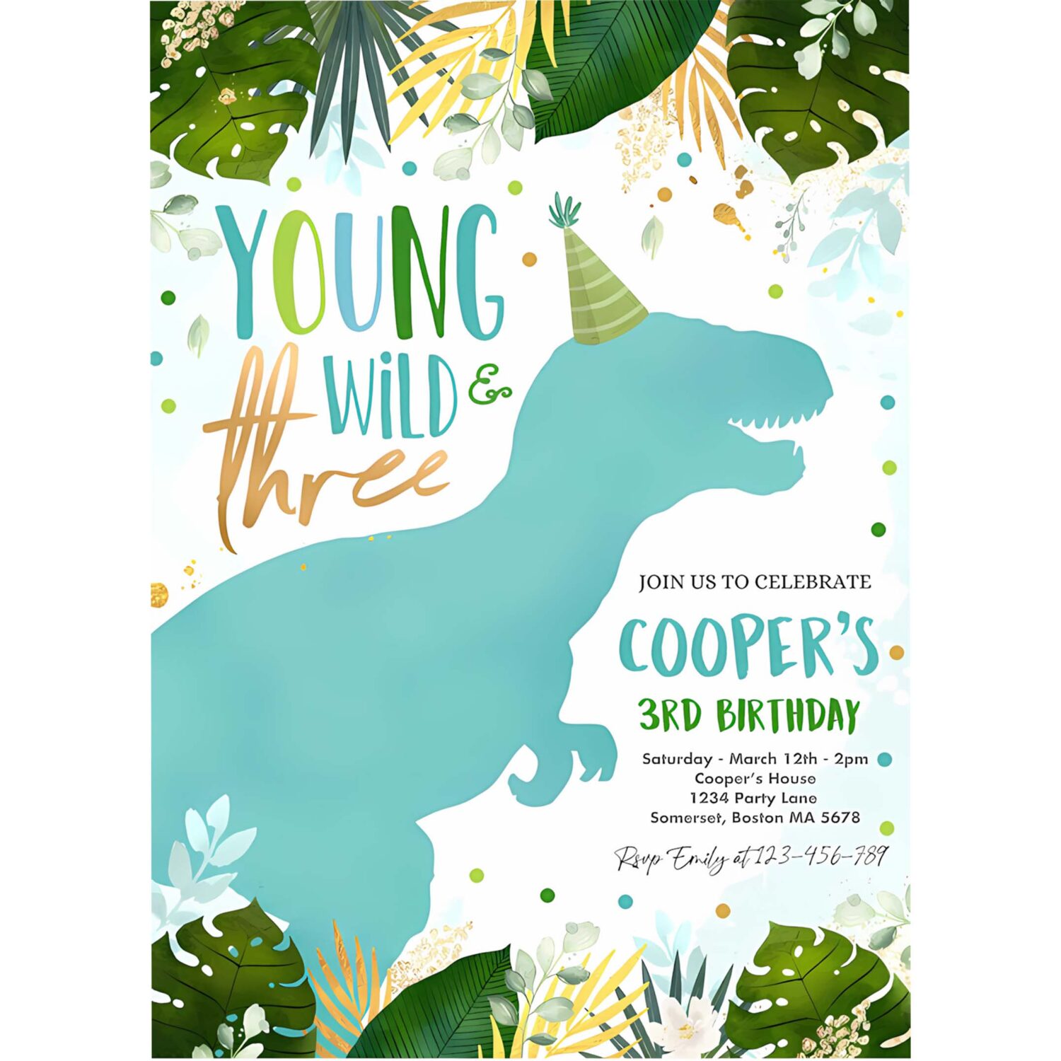 Editable dinosaur young wild and three birthday invitation dinosaur wild three 3rd birthday t rex dino mite 4