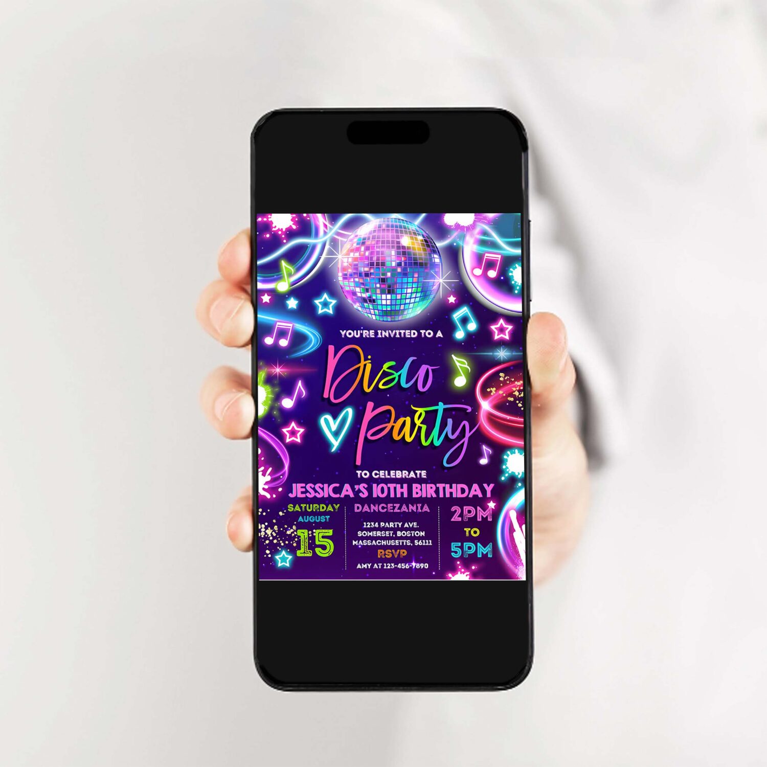 Editable disco party invitation neon glow disco dance party invitation neon glow disco party neon disco dance party 2
