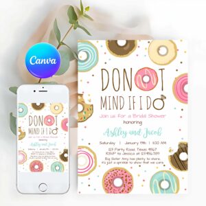 Donut Invitation, Donut Mind If I Do Bridal Shower Invitation