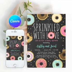 Donut Invitation, Donut Sprinkle Invitation