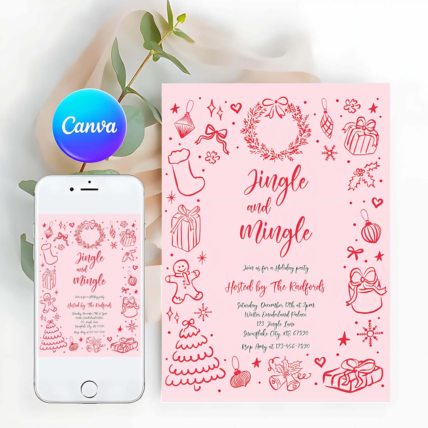 Editable editable jingle and mingle christmas party invitation jingle and mingle holiday party christmas cocktail party instant download jj8