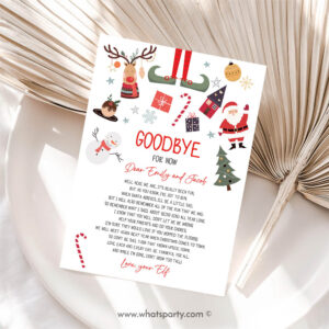 Christmas Invitation, Elf Goodbye Letter Departure Letter Christmas Goodbye from Your Elf Christmas Invitation