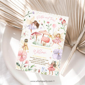 Fairy Invitation, Fairy Birthday Invitation Whimsical Enchanted Pixie Fairy Party, Magical Floral Fairy Invitation