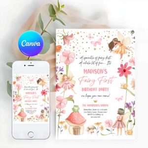 Fairy Invitation, Fairy First Birthday, Birthday Invitation