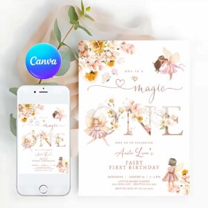 Fairy Invitation, Fairy Magic ONE Birthday Invitation