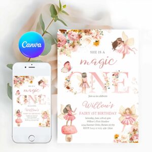 Fairy Invitation, Fairy Magic One Birthday Invitation