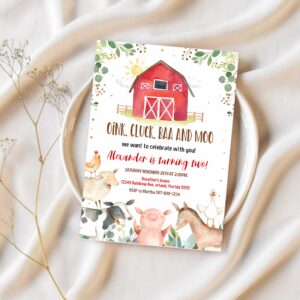 Editable farm birthday invitation boy barn party digital invite farm animals barnyard boy invitations 1