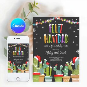 Christmas Invitation, Feliz Navidad Christmas Fiesta Invitation