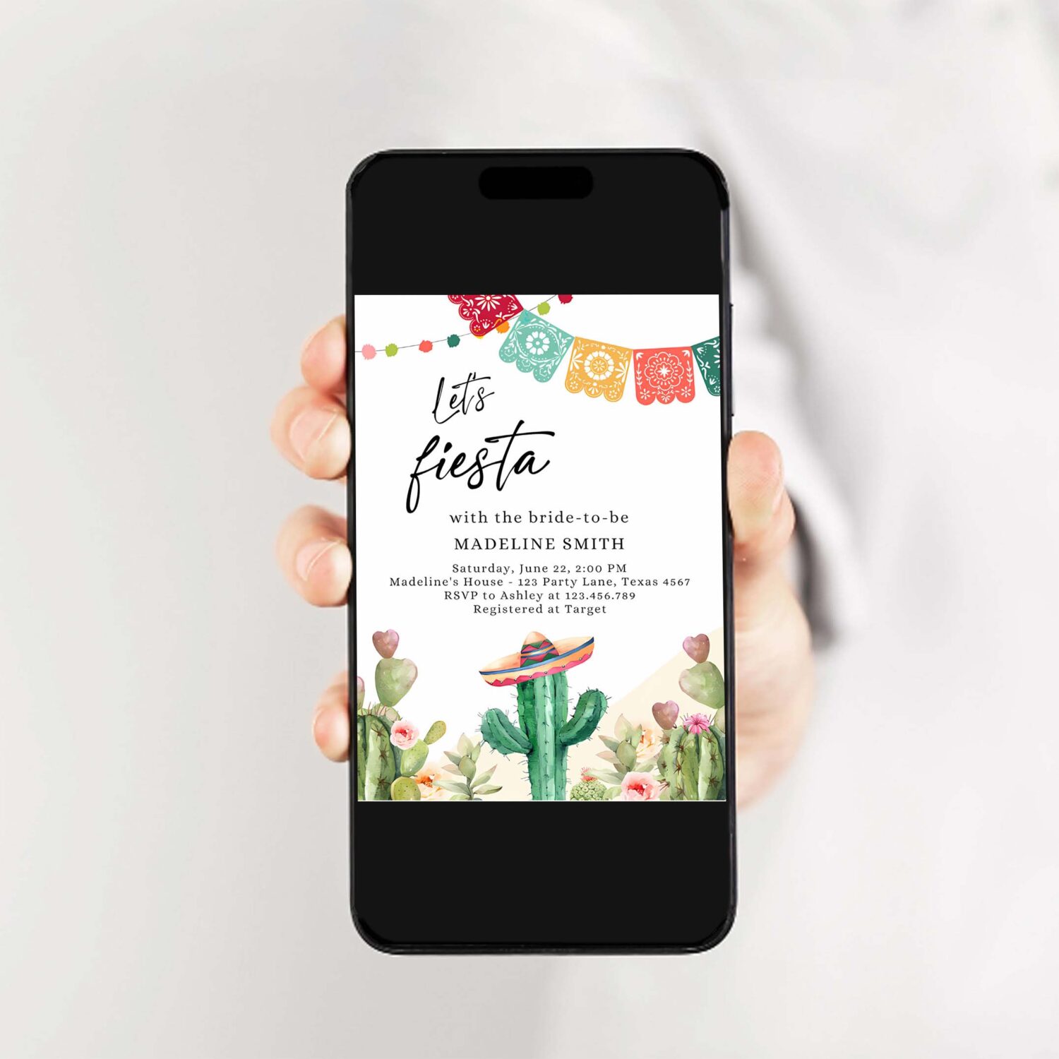 Editable fiesta bridal shower invitation couples shower mexican cactus succulent desert floral printable invitation template corjl 0404 2