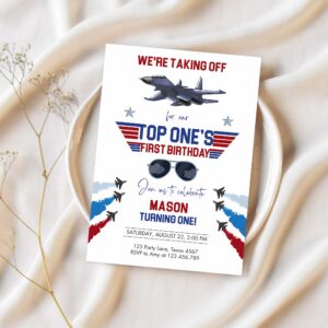 Editable fighter pilot birthday invitation fighter jet pilot 1st one boy military jet instant download printable corjl template 0469 1