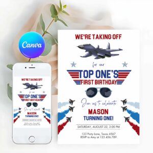 Fighter Pilot Birthday Invitation