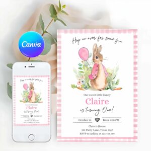 Bunny Invitation, Flopsy Bunny Birthday Party Invitation