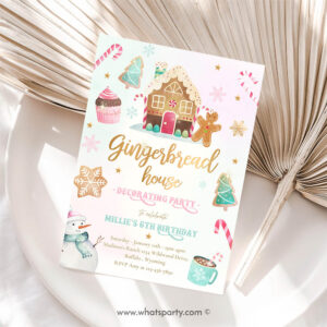 Cookie Party Invitation, Gingerbread House Decorating Birthday Party, Cookie Decorating Birthday Party, Holiday Cookie Invitation