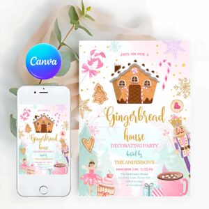 Gingerbread House Decorating Party Invitation