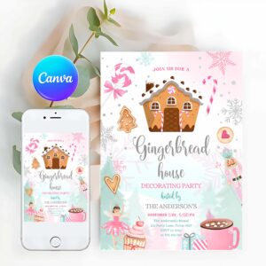 Gingerbread House Decorating Party Invitation