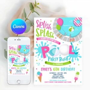 Pool Party Invitation, Girl Golf Pool Party Invitation