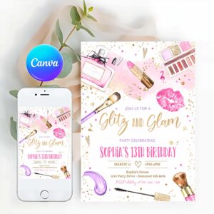Glitz And Glam Invitation, Glitz And Glam Birthday Invitation