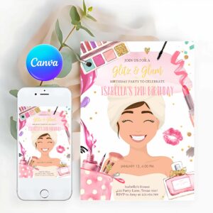 Glitz And Glam Invitation, Glitz and Glam Birthday Invitation