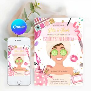 Glitz And Glam Invitation, Glitz and Glam Birthday Party Invitation