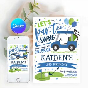 Golf Invitation, Golf Birthday Invitation