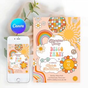 Groovy Invitation, Groovy Disco Birthday Party Invitation