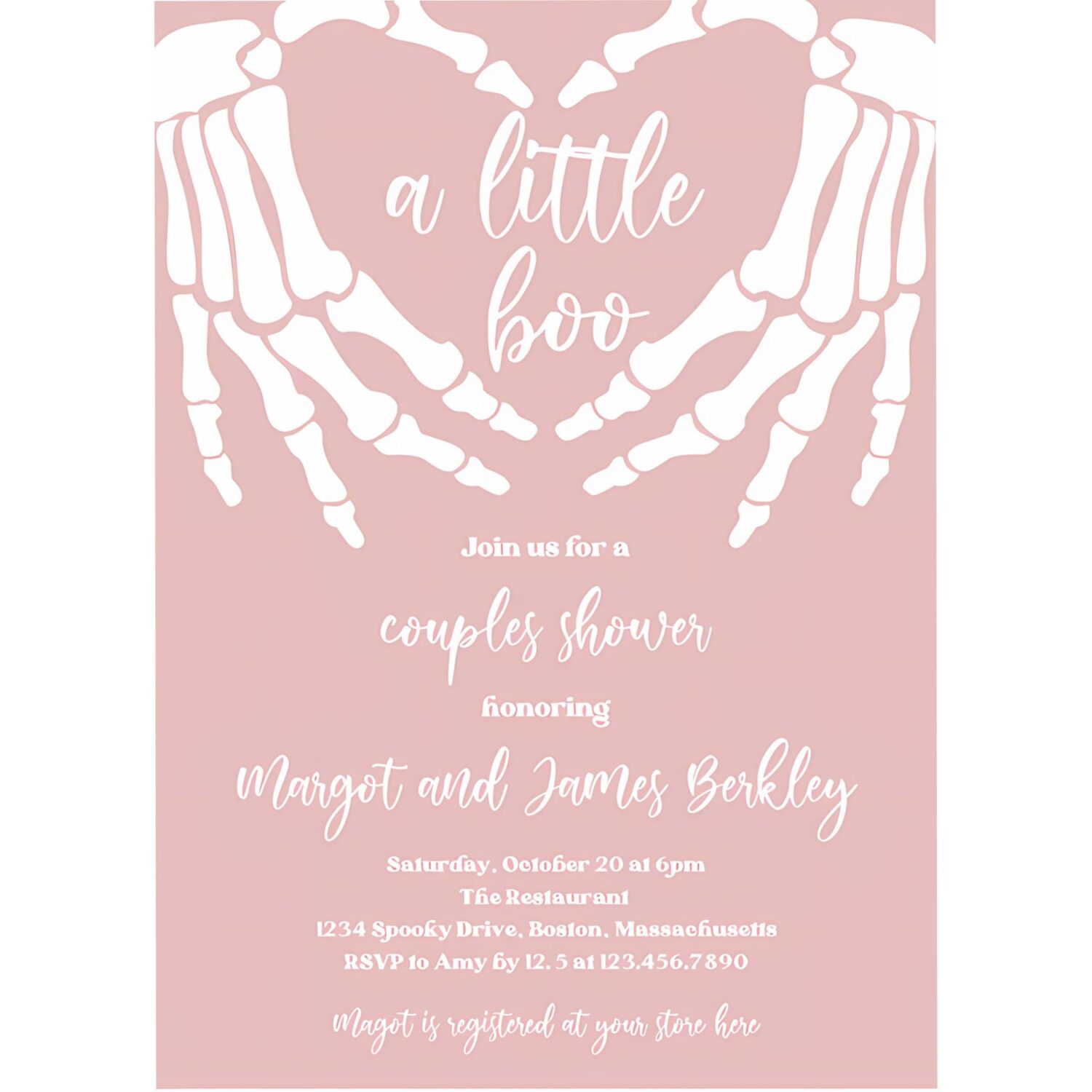 Editable halloween baby shower invitation gothic skellington love hands a little boo is almost due halloween shower instant download ju1 4