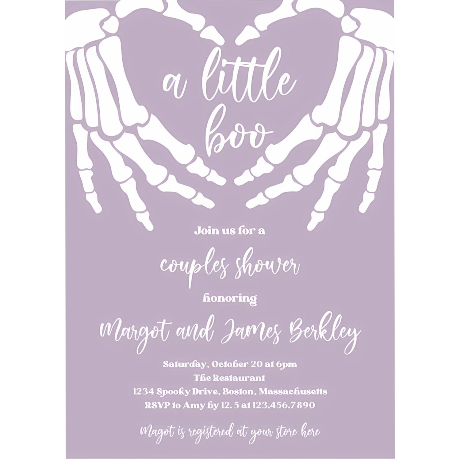 Editable halloween baby shower invitation gothic skellington love hands a little boo is almost due halloween shower instant download ju2 4