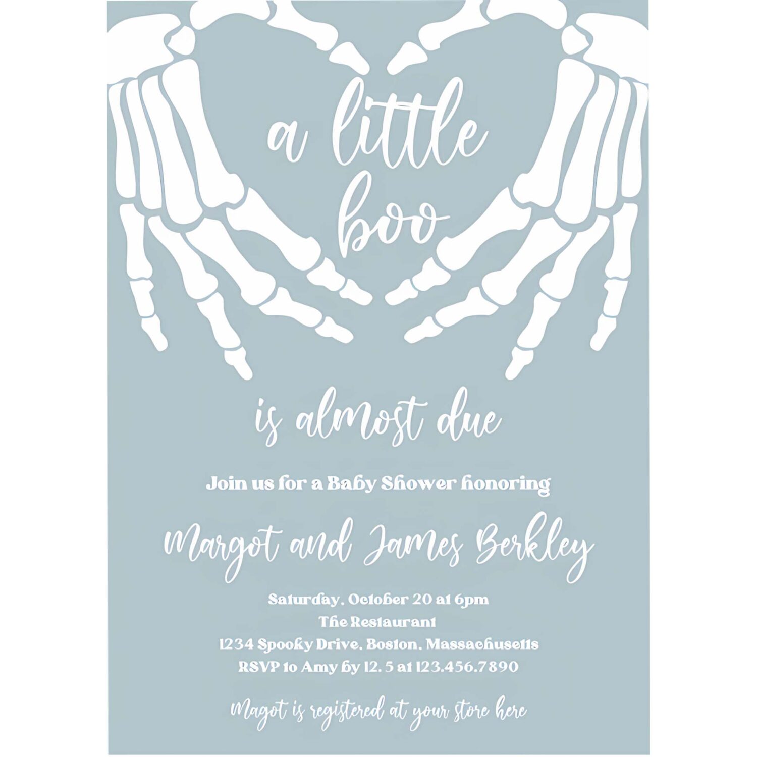 Editable halloween baby shower invitation gothic skellington love hands a little boo is almost due halloween shower instant download ju3 4