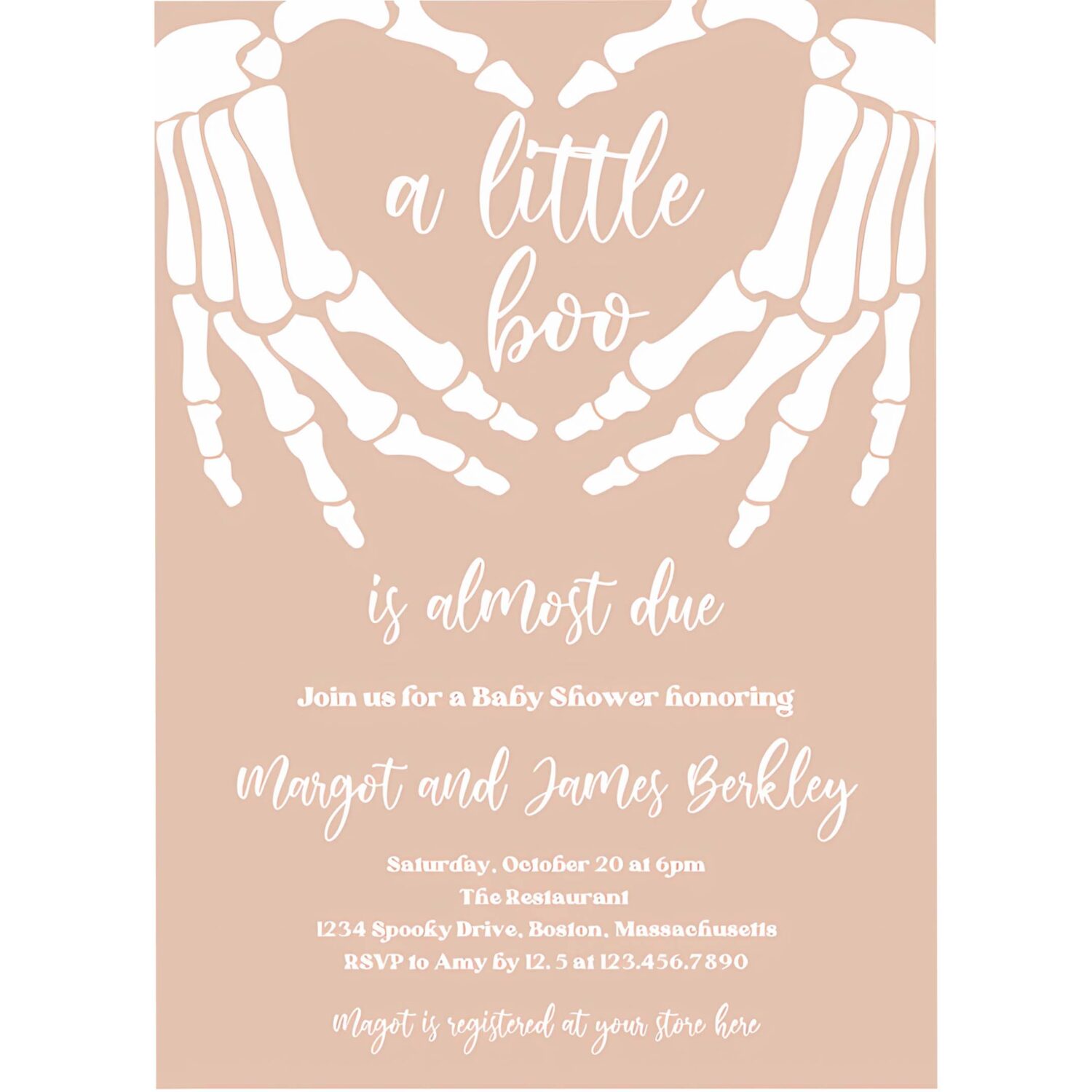 Editable halloween baby shower invitation gothic skellington love hands a little boo is almost due halloween shower instant download ju4 4