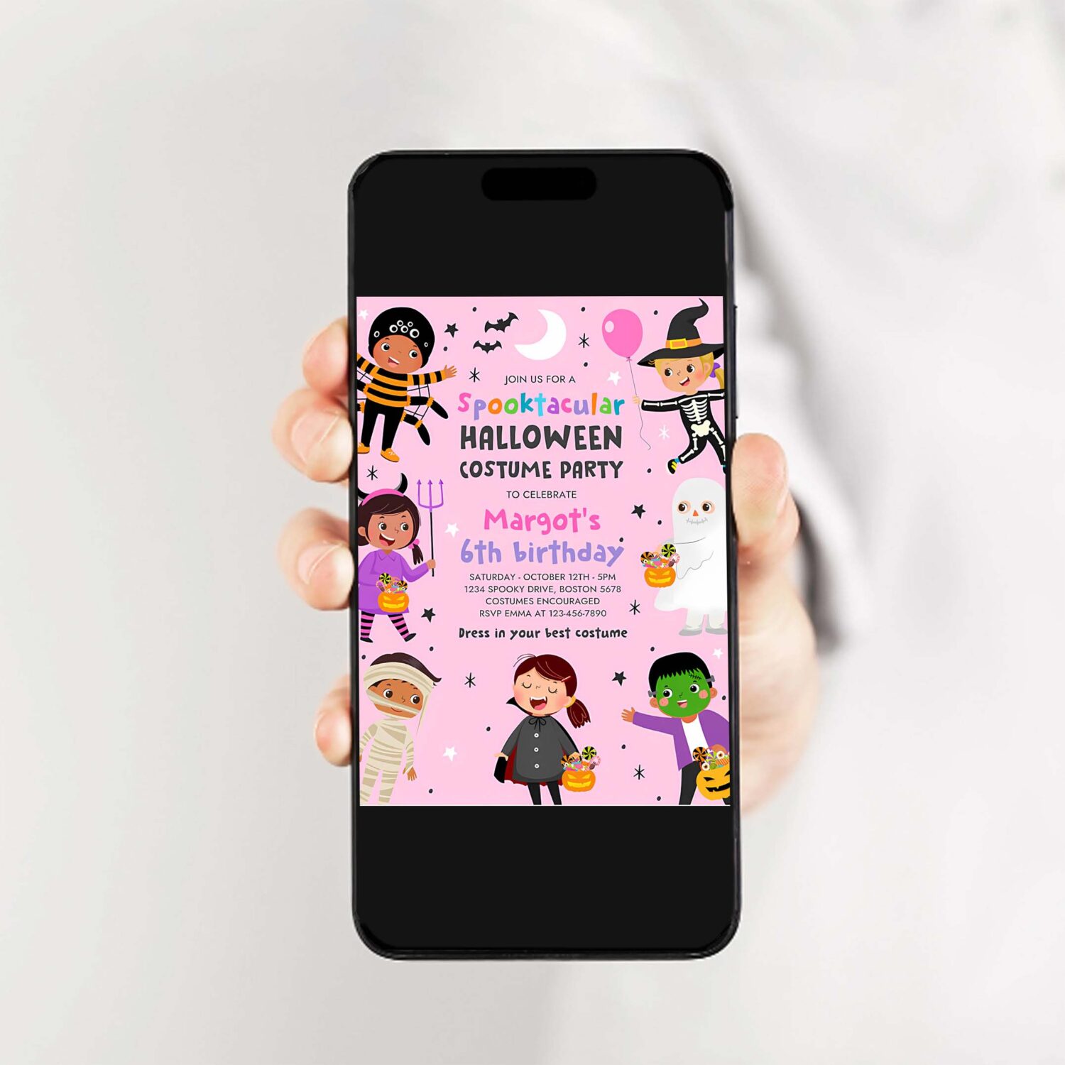 Editable halloween costume party birthday halloween spooktacular birthday party kids halloween costume party instant download y6r 2