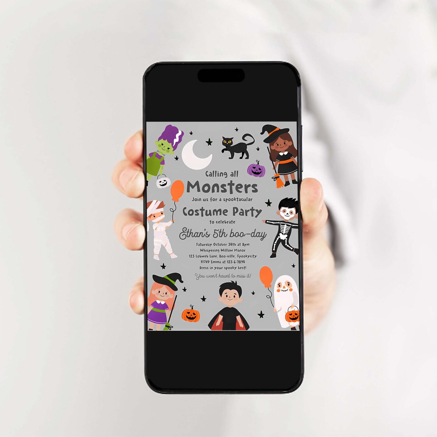 Editable halloween costume party birthday invitation halloween spooktacular birthday kids halloween costume party instant download 7ui 2