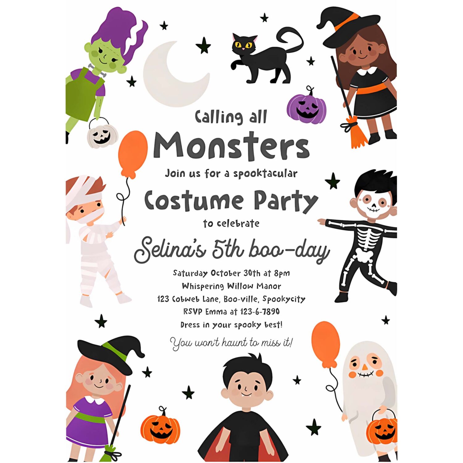 Editable halloween costume party birthday invitation halloween spooktacular birthday party kids halloween costume party instant download 7ui 4