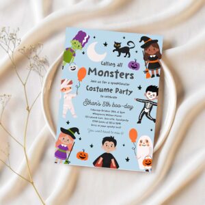 Editable halloween costume party birthday invites halloween spooktacular birthday party kids halloween costume party instant download 7ui 1