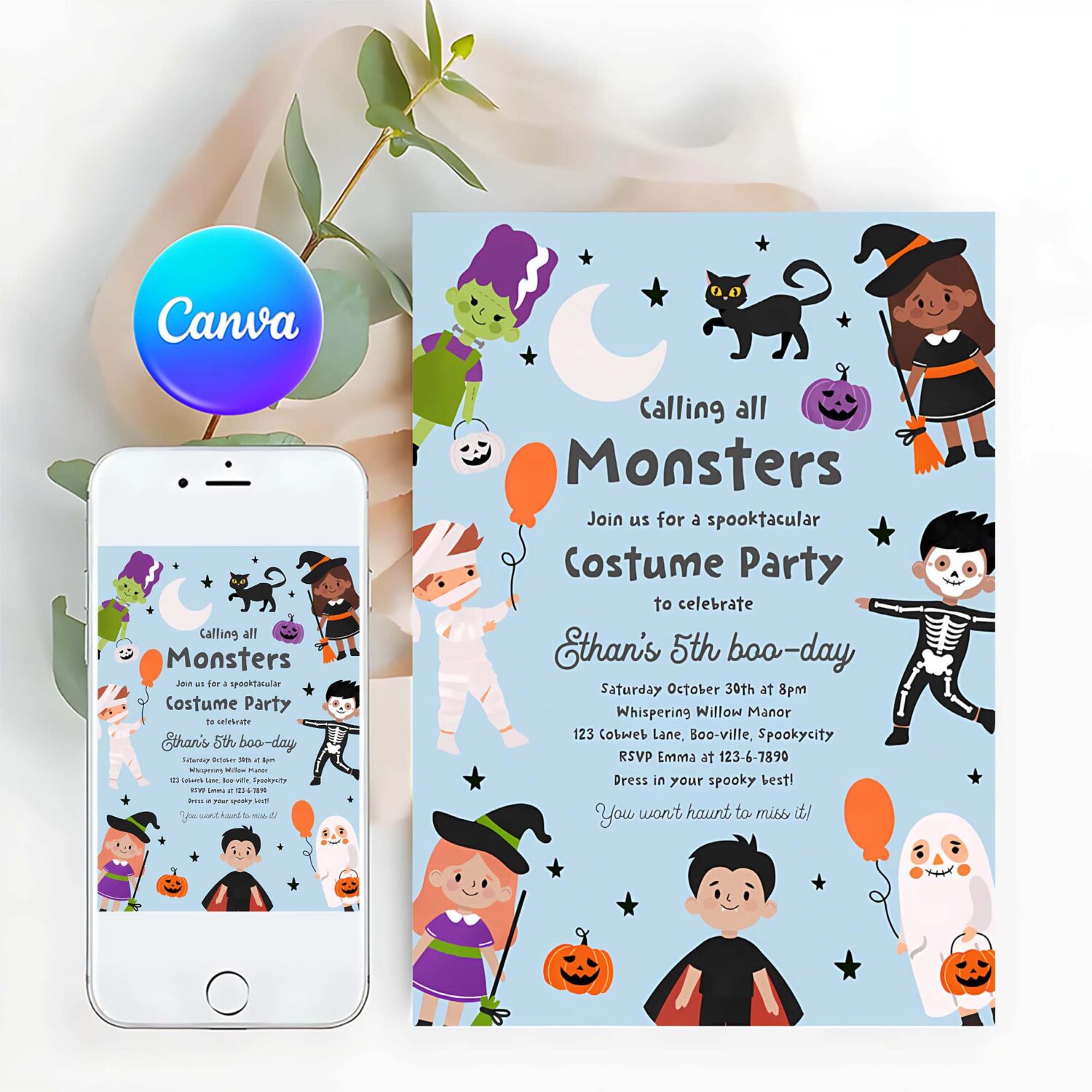 Editable halloween costume party birthday invites halloween spooktacular birthday party kids halloween costume party instant download 7ui
