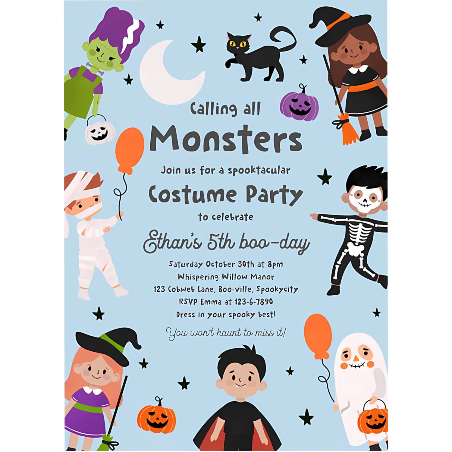 Editable halloween costume party birthday invites halloween spooktacular birthday party kids halloween costume party instant download 7ui 4